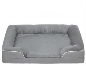 PawHut Dog Sofa Bed, Washable Pet Bed with Removable Cover and Non-Slip Bottom for Cats, Small and Medium Dogs, Grey