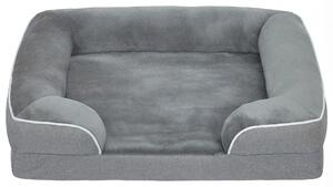 PawHut Dog Sofa Bed, Washable Pet Bed with Removable Cover and Non-Slip Bottom for Cats and Small Dogs, Grey