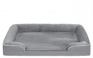 PawHut Dog Sofa Bed, Washable Pet Bed with Removable Cover and Non-Slip Bottom for Small, Medium and Large Dogs, Grey