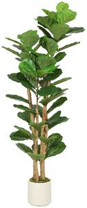 HOMCOM 150cm Artificial Fiddle Leaf Fig Tree - Green