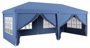 Outsunny 3 x 6m Pop-Up Gazebo, with Curtain Walls and Windows - Blue