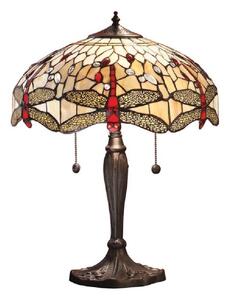 Interiors 1900 64085 Dragonfly Beige Tiffany Medium Table Lamp With Shade - Height: 580mm