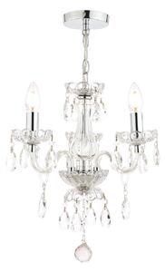 Laura Ashley Harriet 3 Light Crystal Chandelier in Polished Chrome Finish