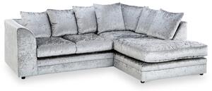Tamara 3 Seater Crushed Velvet Fabric Chaise Sofa | Roseland