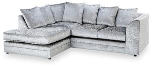Tamara 3 Seater Crushed Velvet Fabric Chaise Sofa | Roseland