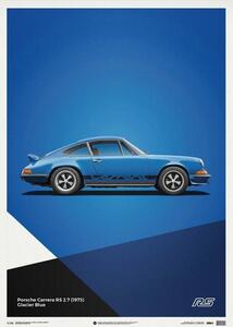 Art Print Porsche 911 RS - Blue - Limited Poster, Automobilist