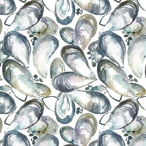 Voyage Maison Mussel Shells Printed Cotton Fabric Slate