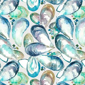 Voyage Maison Mussel Shells Printed Cotton Fabric Marine