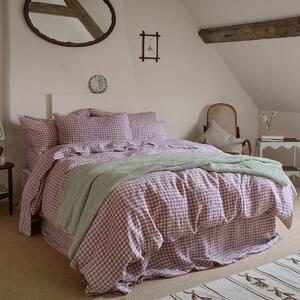 Piglet Elderberry Gingham Linen Blend Duvet Cover Size King