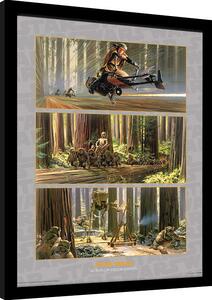 Framed poster Star Wars - Action on Endor's Moon