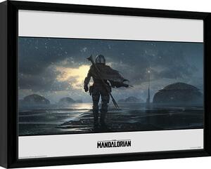 Framed poster Star Wars: The Mandalorian - Storm