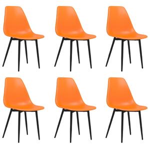 Dining Chairs 6 pcs Orange PP