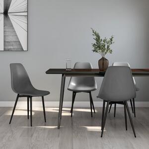 Dining Chairs 4 pcs Grey PP