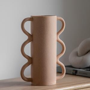Toft Abstract Handled Stoneware Vase Sand