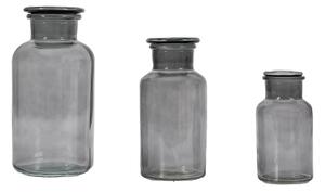 Set of 3 Apotheca Glass Vases Grey