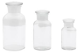 Set of 3 Apotheca Glass Vases Clear