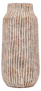 Belnie Striped White Ceramic Vase Off-White
