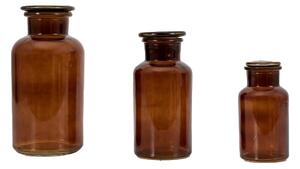 Set of 3 Apotheca Glass Vases Brown