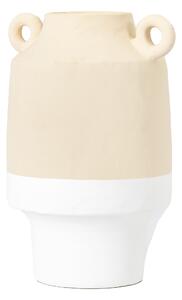 Frampton Glazed White Ceramic Handled Vase White