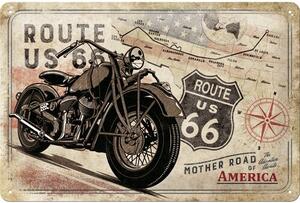 Metal sign Route 66 - Map, (30 x 20 cm)