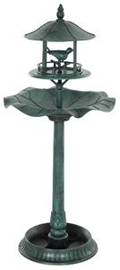 Outsunny 3-in-1 Garden Bird Bath, Freestanding Birdbath with Large Water Basin, Underneath Flower Planter, Φ50 x 113 cm, Green