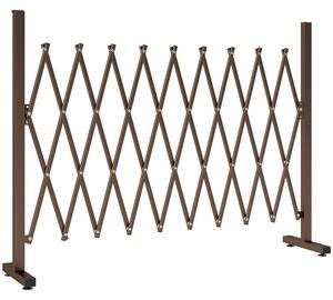 Outsunny Expanding Trellis Fence, Freestanding Movable Fence, Foldable Garden Screen Panel, 250 x 103.5 cm, Dark Brown
