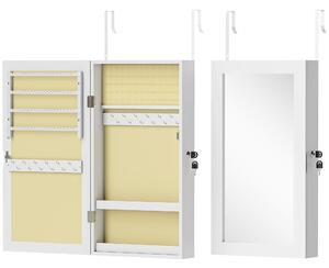 HOMCOM Jewelry Cabinet, Jewelry Storage Cabinet with Mirror, White