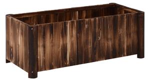 Outsunny Wooden Raised Garden Bed, 120 x 50 x 45cm Elevated Planter Box, Outdoor Flower Bed with Drainage Gaps, Easy Assembly