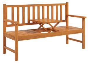 Outsunny Wooden Bench with Liftable Middle Table, Outdoor Bench, Patio Loveseat for Porch, Garden, Seats 2-3 People