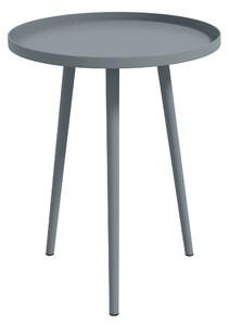 Outsunny Round Garden Coffee Table, Outdoor Side Table with Rounded Steel Edge, Ø40 x 50H cm, Grey
