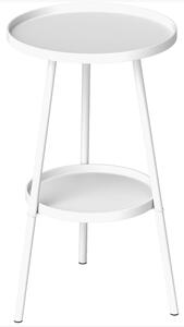 Outsunny Two-Tier Metal Garden Table - White