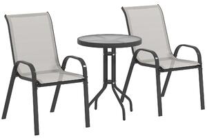 Outsunny Three-Piece Outdoor Garden Set - Light Grey