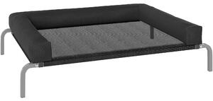 PawHut Elevated Dog Bed with Removable Bolsters, Raised Dog Bed for Medium Breeds, Portable Indoor & Outdoor Pet Cots, Black
