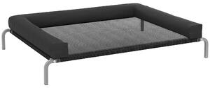 PawHut Elevated Dog Bed with Removable Bolsters, Raised Dog Bed for Large Breeds, Portable Indoor & Outdoor Pet Cots, Black