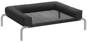 PawHut Elevated Dog Bed with Removable Bolsters, Raised Dog Bed for Small Breeds, Portable Indoor & Outdoor Pet Cots, Black