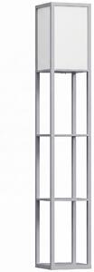 HOMCOM 3-Tier Floor Lamp, Floor Light w/ Storage Shelf, Reading Standing Lamp for Living Room, Bedroom, Office, Dorm, 160cm, Grey Aosom UK