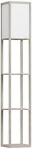 HOMCOM Floor Lamp with Shelves, 3-Tier Floor Standing Lamp, Reading Standing Lamp for Living Room, Bedroom, Office, Dorm, Oak Aosom UK