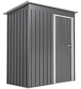 Outsunny 5x3 Storage Shed Metal Frame Garden Storage Shed with Sliding Door & Sloped Roof Outdoor Metal Garden Storage Shed Aosom UK