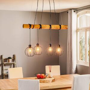 Karou hanging light, 4-bulb, stained brown