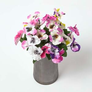 Homescapes Set of 3 Pansy Flower Single Stem Sprays, Handcrafted, Lifelike