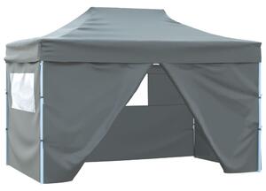 Professional Folding Party Tent with 4 Sidewalls 3x4 m Steel Anthracite
