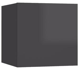 Wall Mounted TV Cabinet High Gloss Grey 30.5x30x30 cm