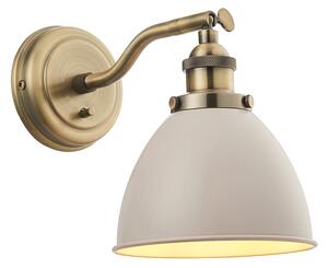 Fletcher Wall Light in Taupe & Antique Brass