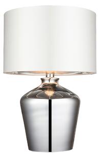 Welden Chrome Glass Table Lamp with Ivory Fabric Shade