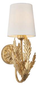 Arden Wall Light in Gold Leaf with Ivory Cotton Fabric Shade