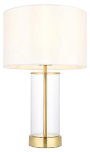 Agatha Clear Glass Table Lamp in Satin Brass