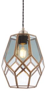 Rigdon Smoked Glass Pendant Shade in Antique Brass