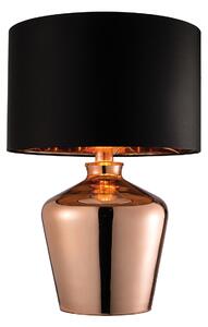 Welden Copper Glass Table Lamp with Black Fabric Shade