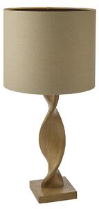 Abreya Table Lamp in Oak with Natural Linen Shade