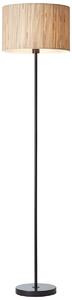 Lucille Natural Seagrass Floor Lamp in Matt Black